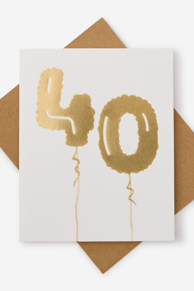 Premium Age Card, 40 FOILED BALLOON