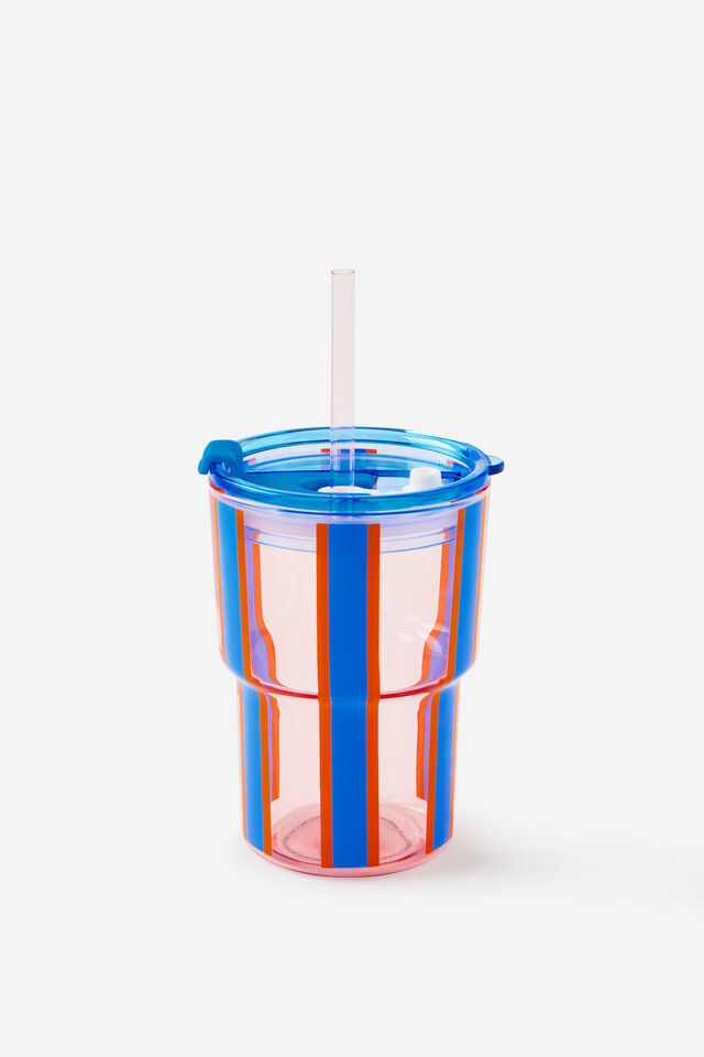 Love A Latte Glass Tumbler, STRIPE