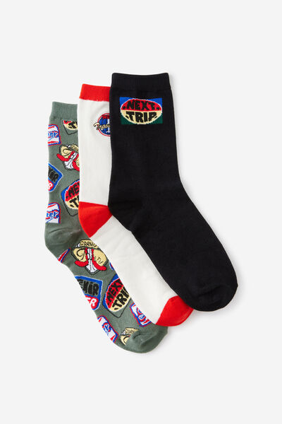 3 Pack Of Socks, TRAVEL M/L
