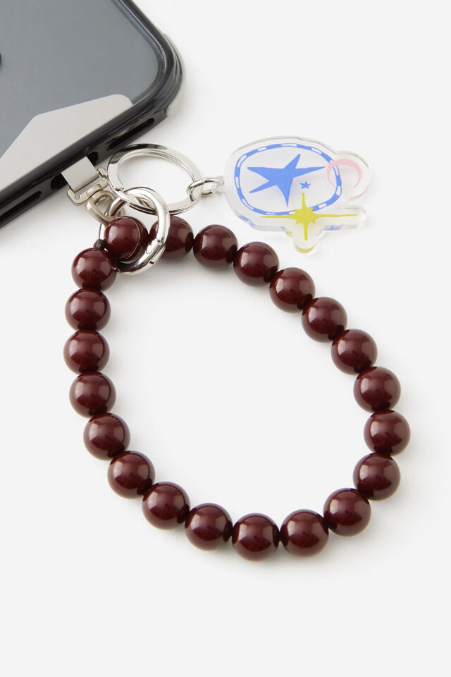Beaded Wrist Strap, ESPRESSO