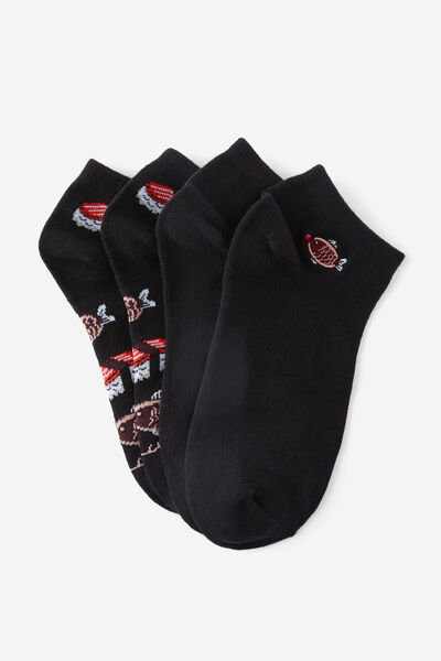 2 Pk Of Ankle Socks, SOY & SUSHI SET(S/M)