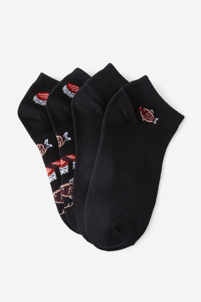 2 Pk Of Ankle Socks, SOY & SUSHI SET(S/M)