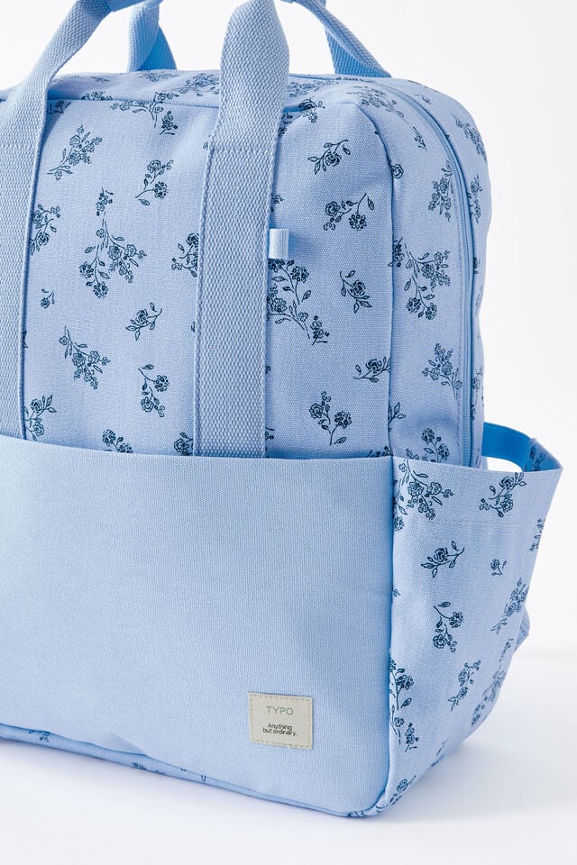 Campus Backpack, BOUQUET DITSY STRIPE / BLUE SKIES
