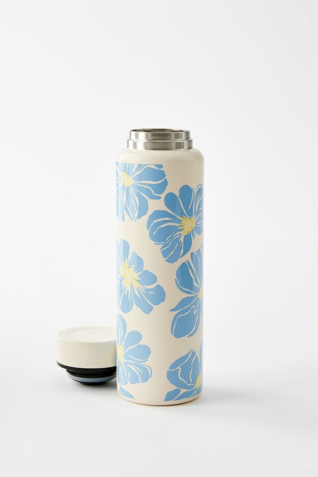 On The Move 500Ml Drink Bottle 2.0, BLUE SKIES FLORAL / ECRU