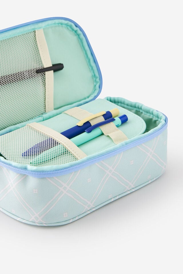 Arlow Pencil Case V2, MINTY GRID