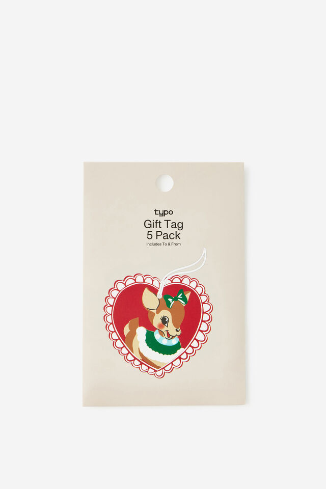 Die Cut Gift Tag 5Pk, VINTAGE FAWN
