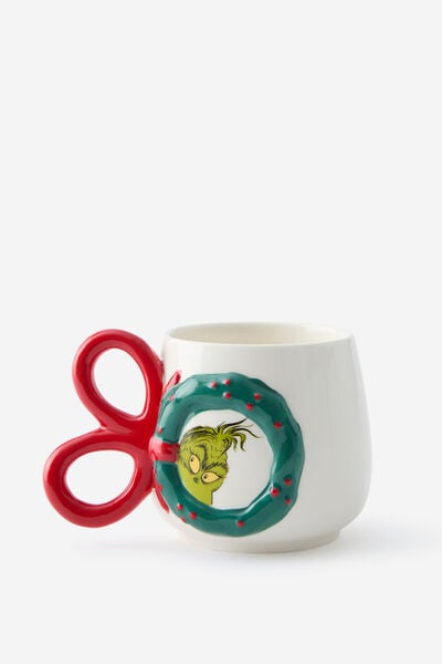 Collab Christmas Novelty Shaped Mug, LCN DRS GRINCH WREATH