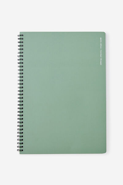 A4 Spiral Notebook, TYPO GREEN