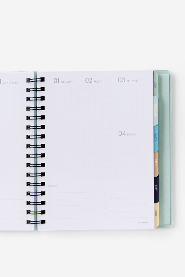 2026 Goals Weekly Planner, Navy Stripe