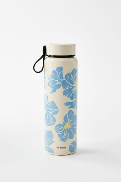 On The Move 500Ml Drink Bottle 2.0, BLUE SKIES FLORAL / ECRU