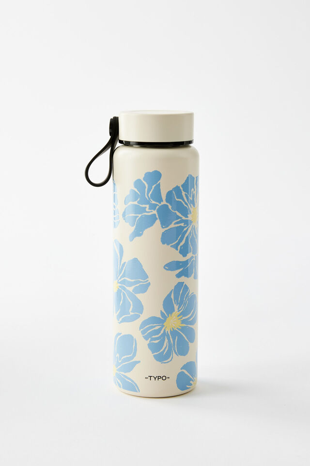 On The Move 500Ml Drink Bottle 2.0, BLUE SKIES FLORAL / ECRU