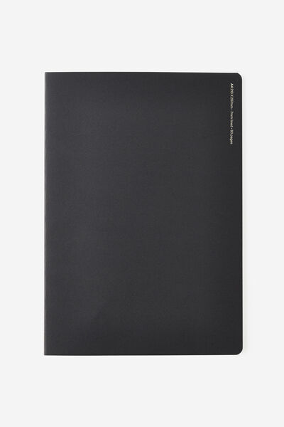 A4 Stitch Notebook, BLACK
