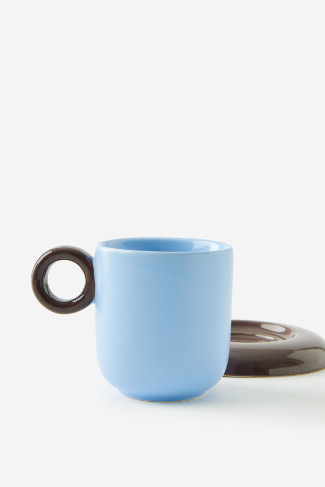 Bulbous Fashion Mug, ESPRESSO / BLUE SKIES