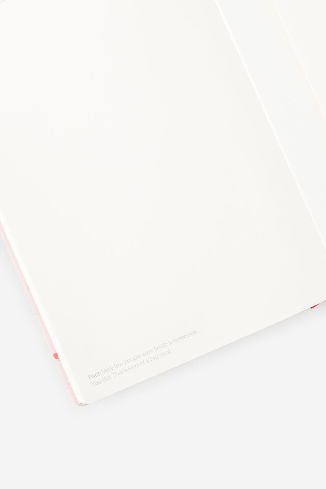 Personalised Metro B5 Hard Lined Notebook, Ditsy Pansy Pink Clay