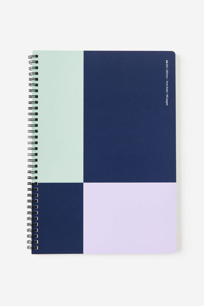 A4 Spiralbound Notebook, COLOUR BLOCK