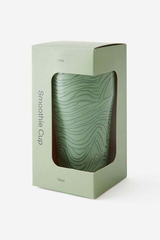 Loft Smoothie Cup 700Ml, WAVE TEXTURE/TYPO GREEN