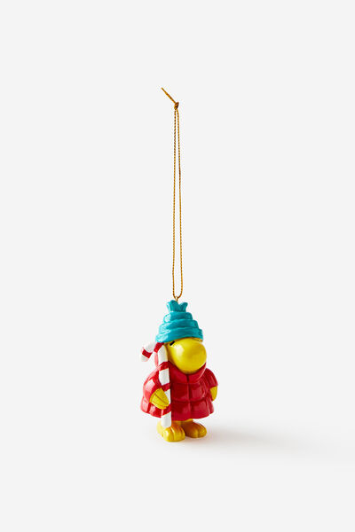 Collab Resin Christmas Ornament, LCN PEA WOODSTOCK CANDY CANE