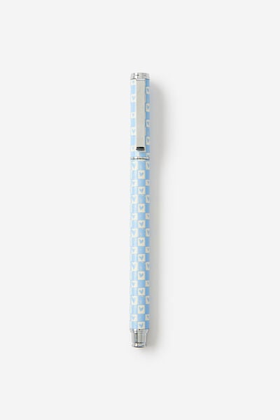 Print Play Rollerball Capped Pen, BLUE SKIES HEARTS