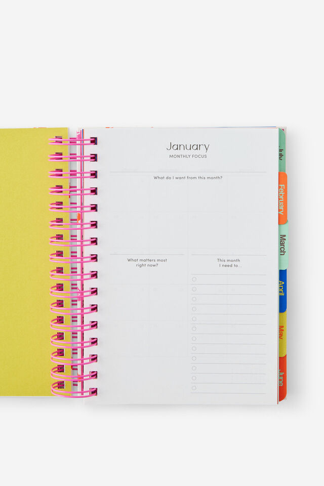 2027 A5 Weekly Bright Days Diary, ECRU DITSY CHERRIES