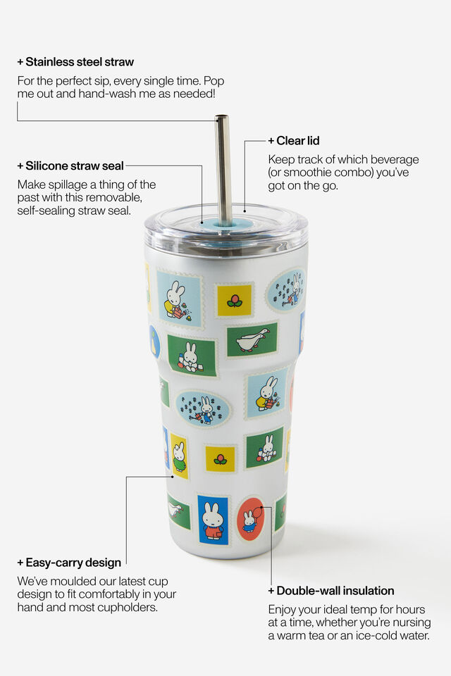 Collector Smoothie Cup 600Ml, LCN MIF MIFFY STAMPS SILVER