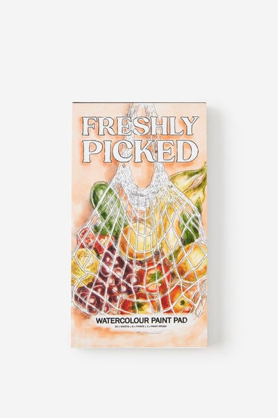 Watercolour Postcard Pad, FRESHLY PICKED