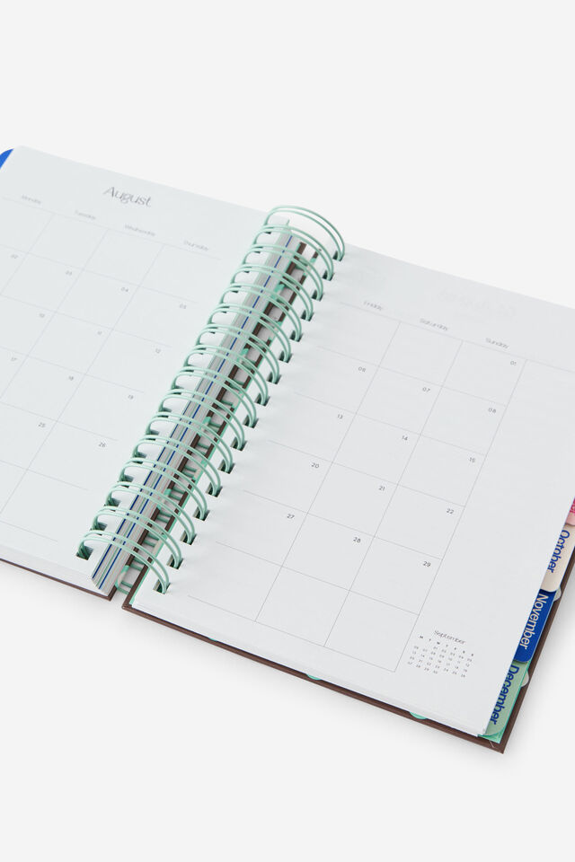 2027 A5 Daily Bright Days Diary, ESPRESSO POLKA