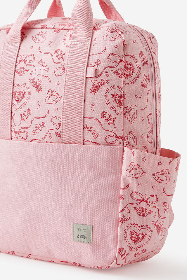 Personalised Campus Backpack, VINTAGE LACE / STRAWBERRY MILK