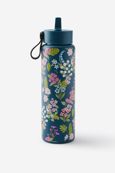 On The Move 500Ml Sipper Top, WILDER FLORAL SPACED/NORTH SEA