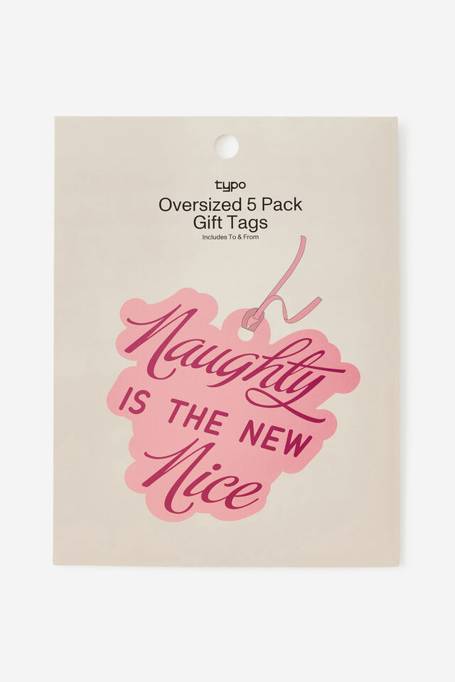 Oversized Die Cut Gift Tag Pack, NAUGHTY IS THE NEW NICE
