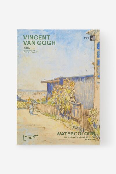 Premium A4 Stitch Bound Watercolour, LCN VAN GOGH SUNFLOWERS