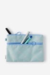 Double Zip Pencil Case, MINTY GRID - example image 2