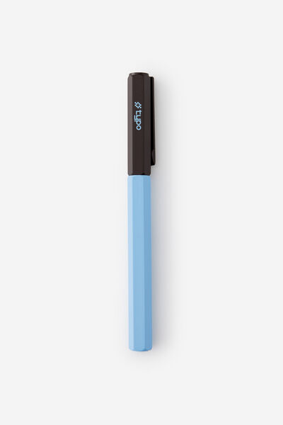 Facet-Nating Rollerball Capped Pen, BLUE SKIES ESPRESSO