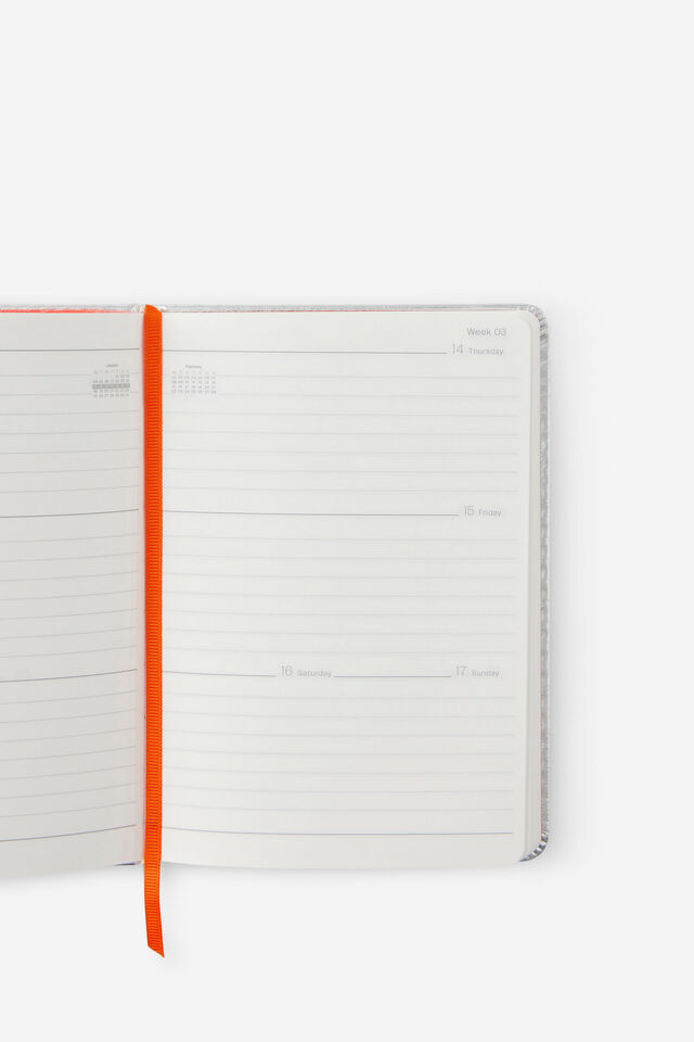 2027 B6 Weekly On Schedule Diary, CHROME LAVA RED