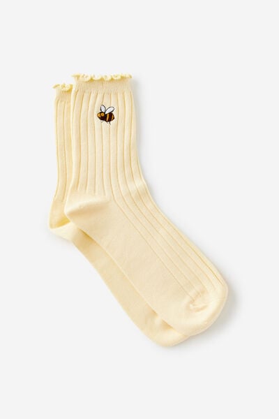 Mid Crew Socks, BUZZING BEE