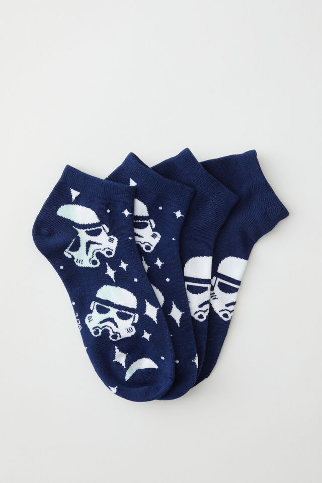 2 Pk Of Ankle Socks, LCN LUC STAR WARS STORMTROOPER (M/L)