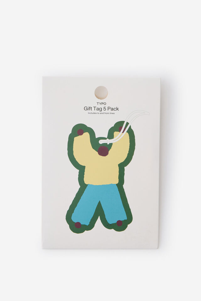 Die Cut Gift Tag 5Pk, PARTY TIME