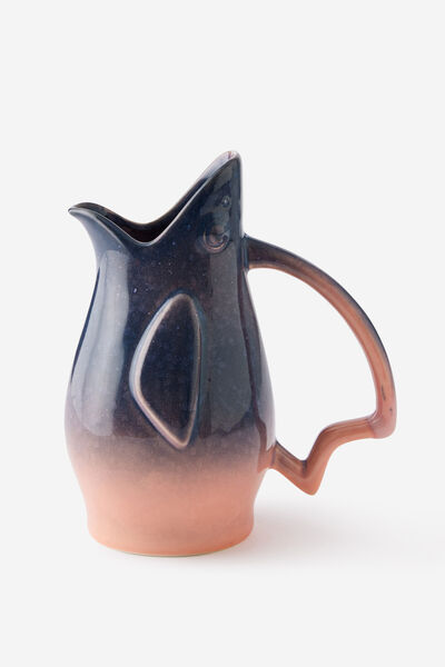 Shaped Carafe, FISH REACTIVE GLAZE