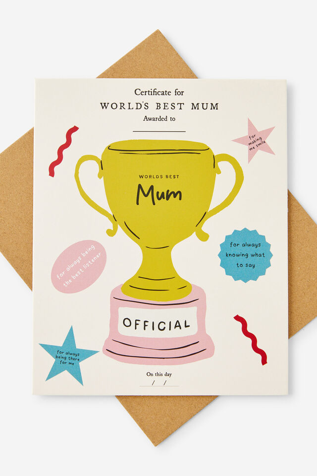 Mothers Day Card 2026, MUM TROPHY