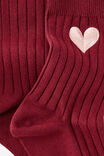 Mid Crew Socks, PINK HEART EMB - alternate image 3