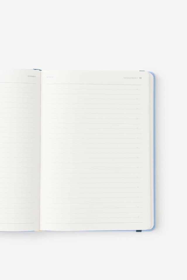 Personalised 26/27 A5 Daily Hard Diary, BLUE SKIES