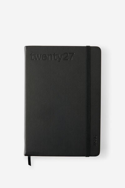 2027 A5 Daily On Schedule Diary, BLACK