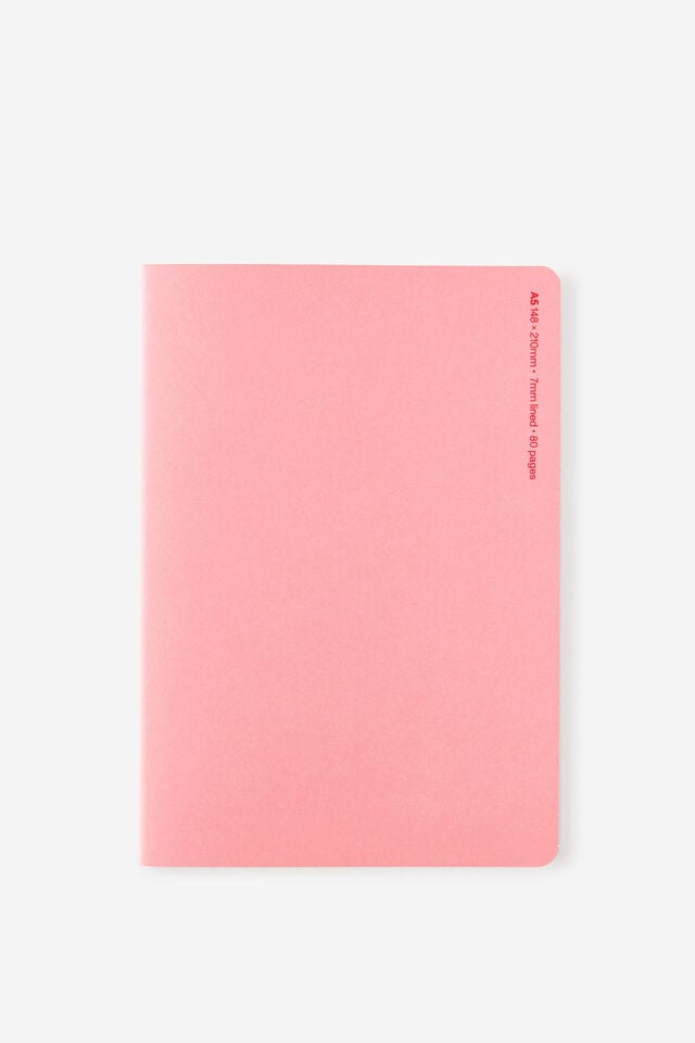 A5 Stitch Notebook, STRAWBERRY MILK