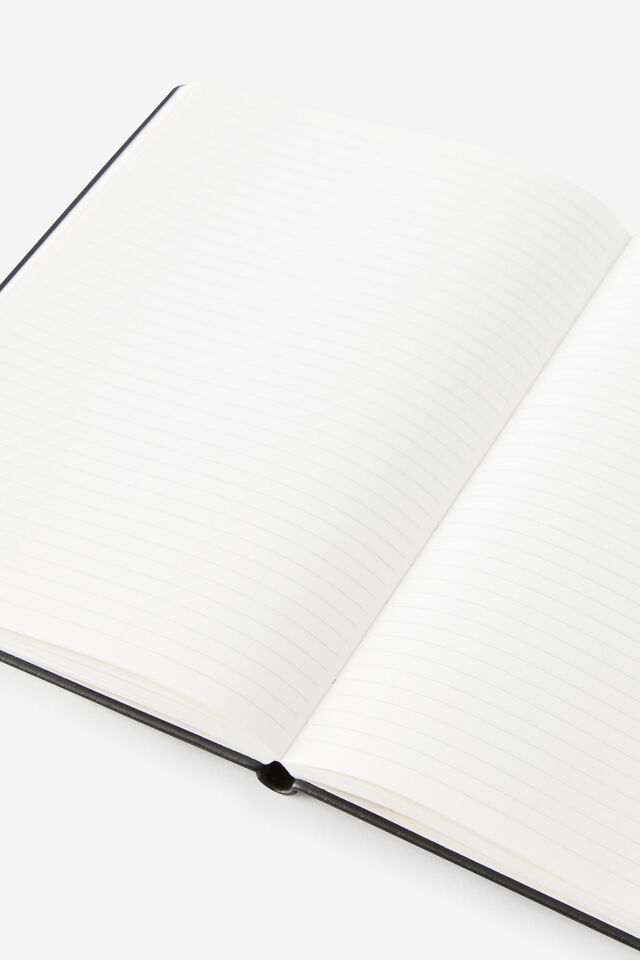 Personalised Metro B5 Hard Lined Notebook, Black