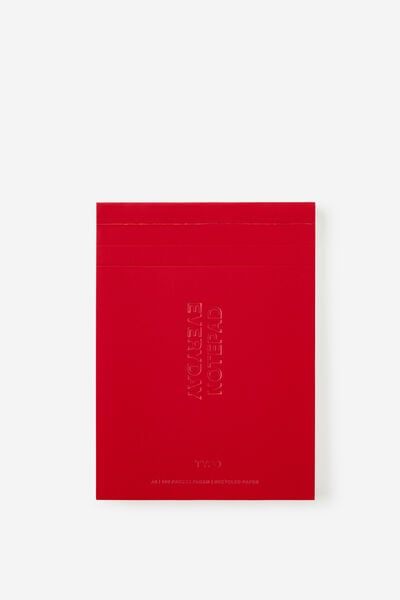 A6 Lined Notepad, SWEET RED