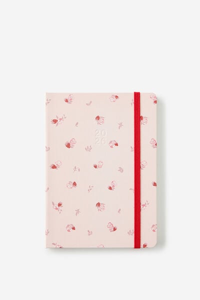 2026 B6 Weekly Hard Metro Diary, Ditsy Pansy Pink Clay