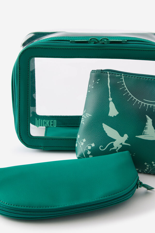 Collab 3 In 1 Cosmetic Case, LCN UNI/WICKED ELPHABA