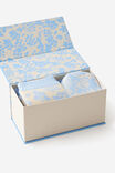Bed Socks And Eye Mask Gift Pack, SKY BLUE FLORALS - alternate image 2