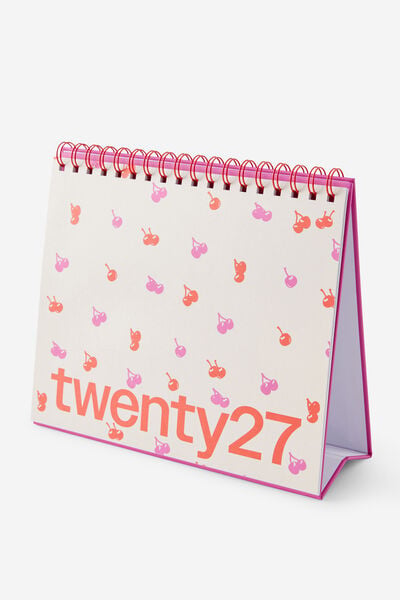 2027 Desk Calendar, POSIE/LAVA RED CHERRIES