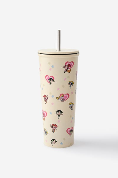 Collab Metal Smoothie Cup, LCN WB POWERPUFF GIRLS STARS