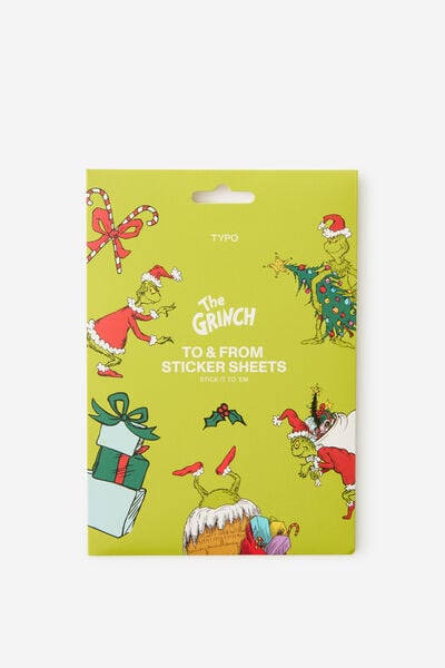 To & From Sticker Sheets, LCN DRS GRINCH CHRISTMAS